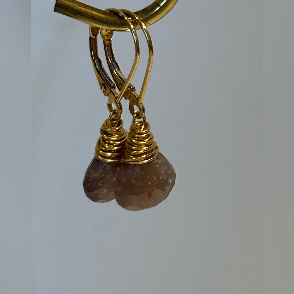 Vintage sapphire wired 14k Earrings